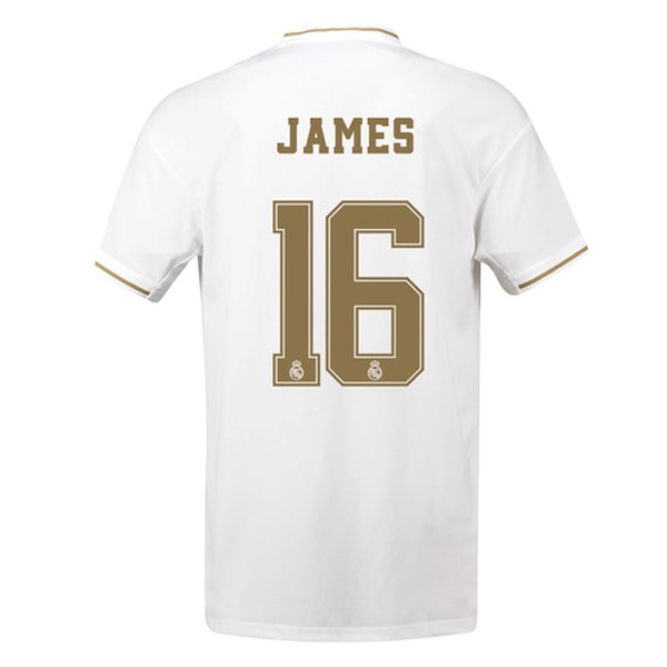 Camiseta Real Madrid NO.16 James Replica Primera Ropa 2019/20 Blanco